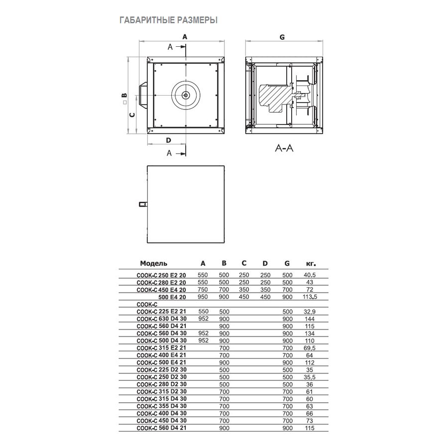 COOK-C-630 D4 40 вентилятор вытяжной разносторонний